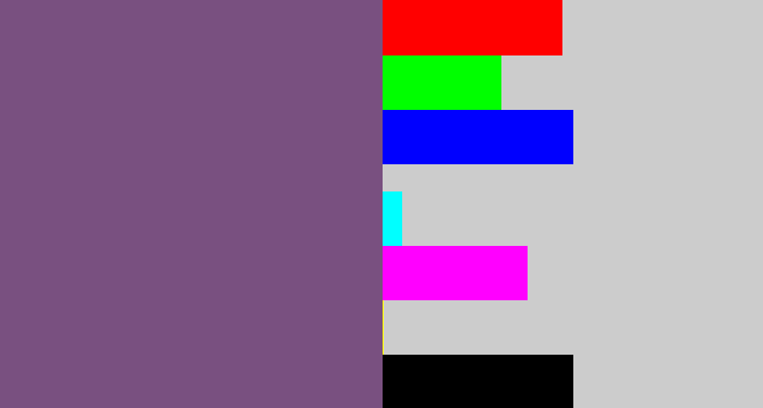 Hex color #795080 - dull purple