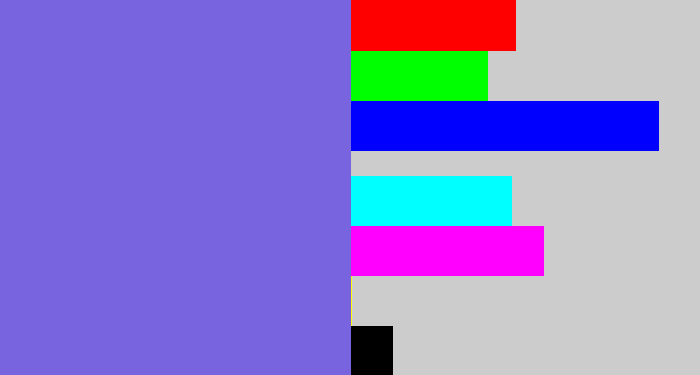 Hex color #7964e0 - purpley