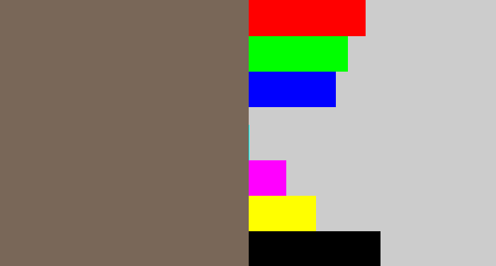 Hex color #796758 - greyish brown