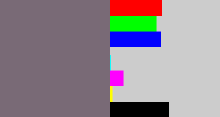 Hex color #796a76 - purplish grey