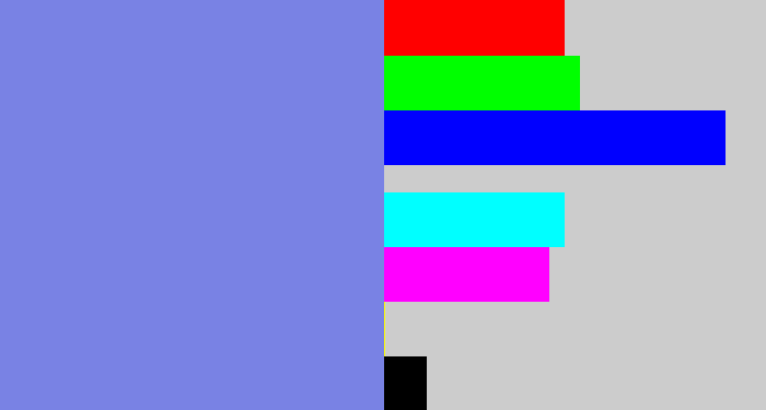 Hex color #7982e4 - soft blue