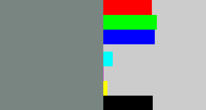 Hex color #798580 - medium grey