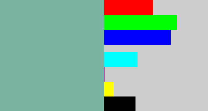 Hex color #79b3a2 - bluegrey
