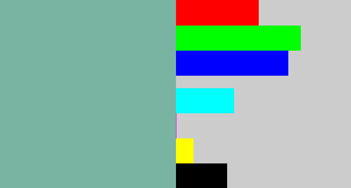 Hex color #79b4a2 - bluegrey