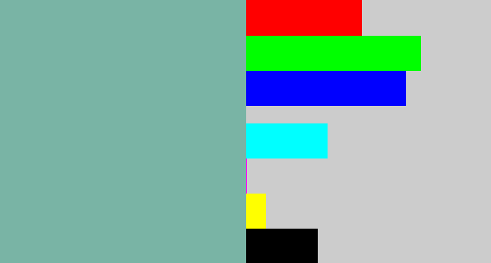 Hex color #79b4a5 - bluegrey