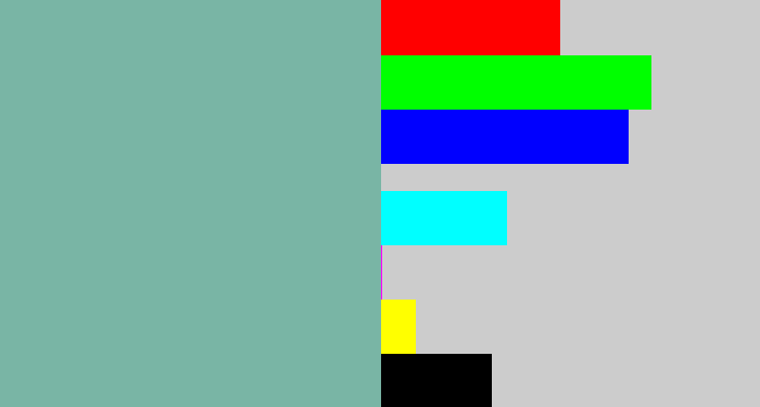 Hex color #79b5a5 - bluegrey