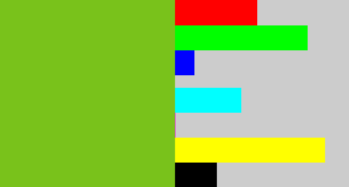 Hex color #79c21b - apple green