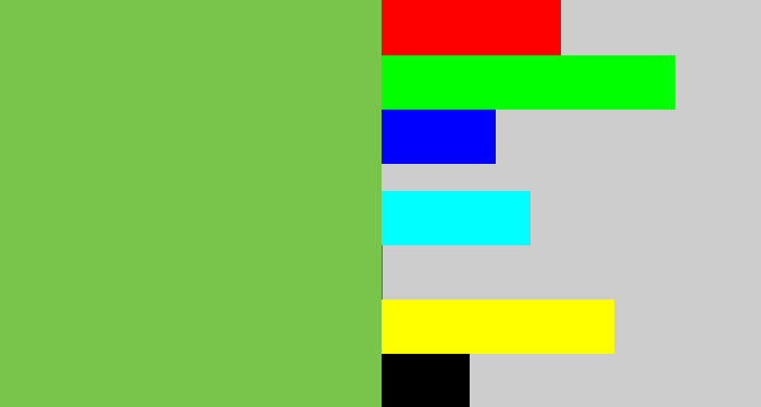 Hex color #79c54c - turtle green