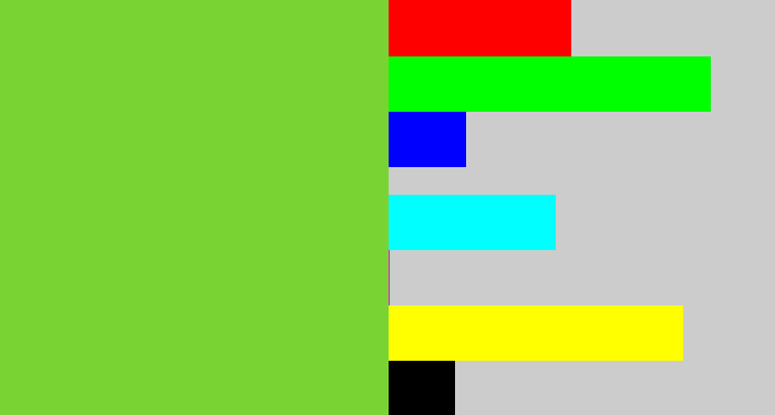 Hex color #79d433 - apple green