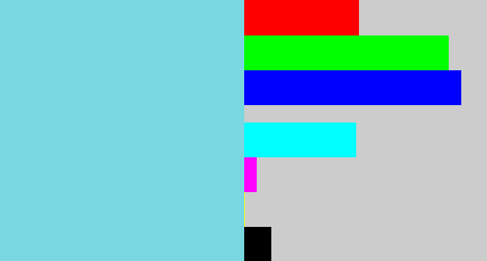 Hex color #79d7e2 - lightblue