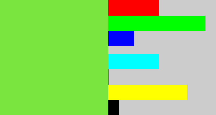 Hex color #79e53e - kiwi green