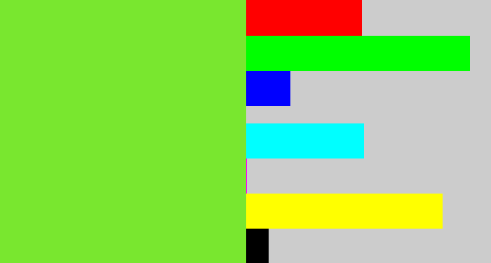 Hex color #79e72f - toxic green