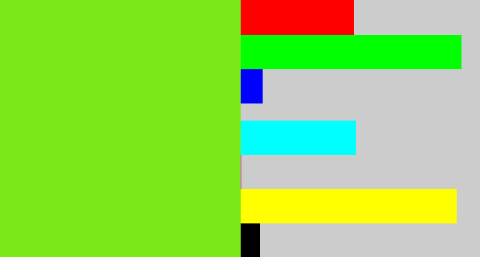 Hex color #79ea18 - bright lime