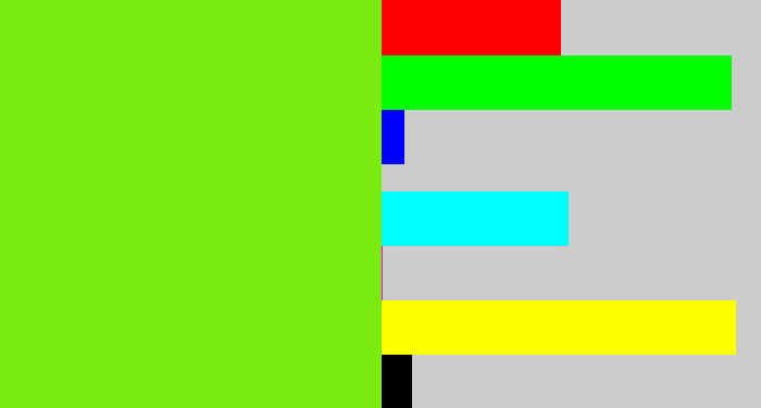 Hex color #79eb10 - bright lime