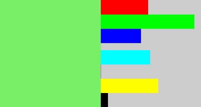 Hex color #79ee67 - lighter green