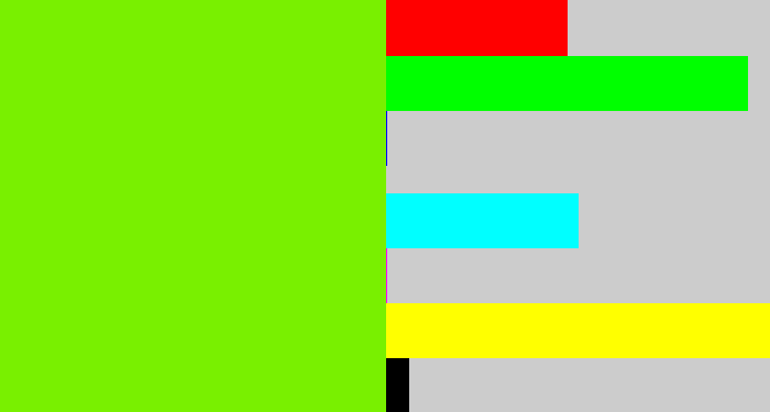 Hex color #79f000 - bright lime