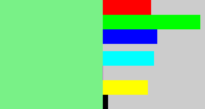 Hex color #79f187 - lightgreen