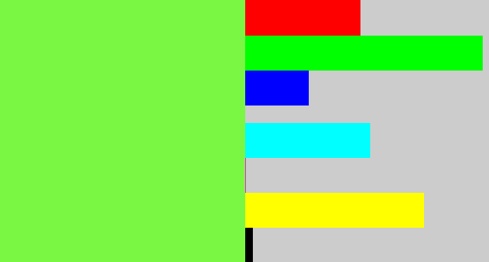 Hex color #79f742 - kiwi green