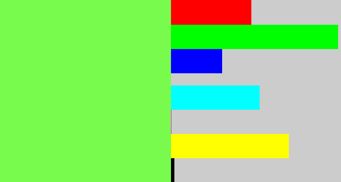 Hex color #79fb4d - lighter green
