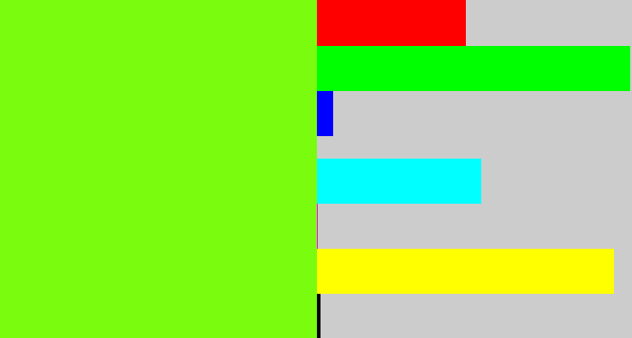 Hex color #79fc0e - bright lime