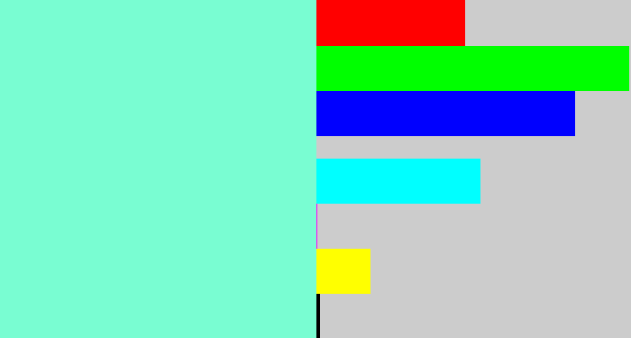 Hex color #79fdd2 - light aquamarine