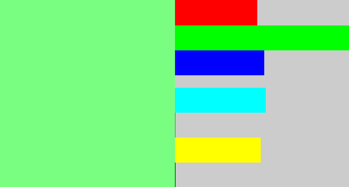 Hex color #79fe82 - lightgreen