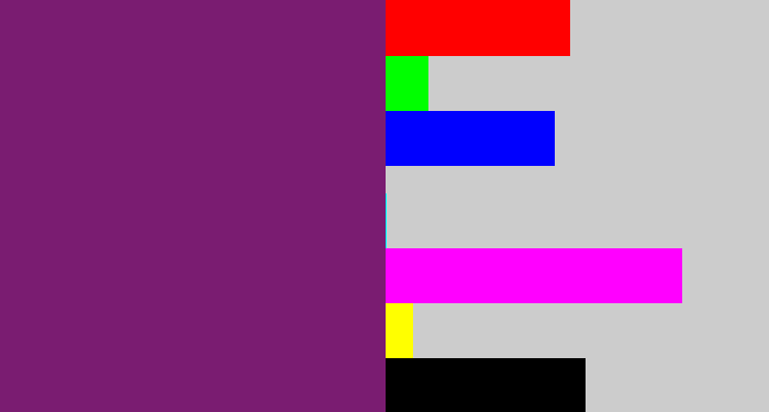Hex color #7a1c71 - darkish purple