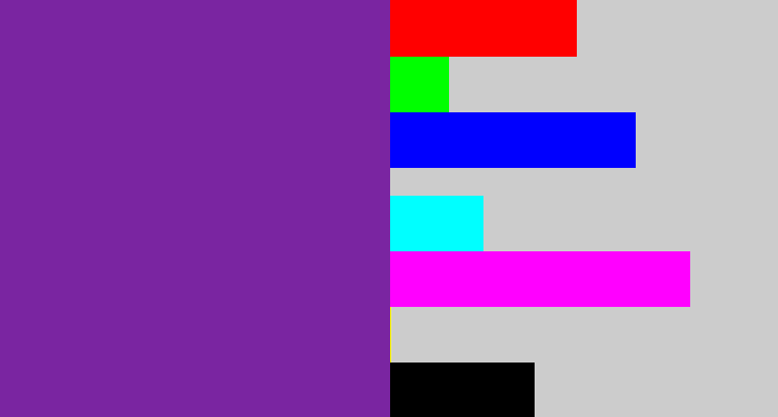 Hex color #7a25a1 - purple