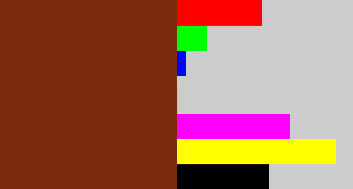 Hex color #7a2c0c - reddish brown