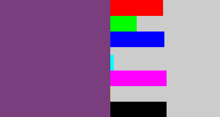 Hex color #7a3e7e - bruise