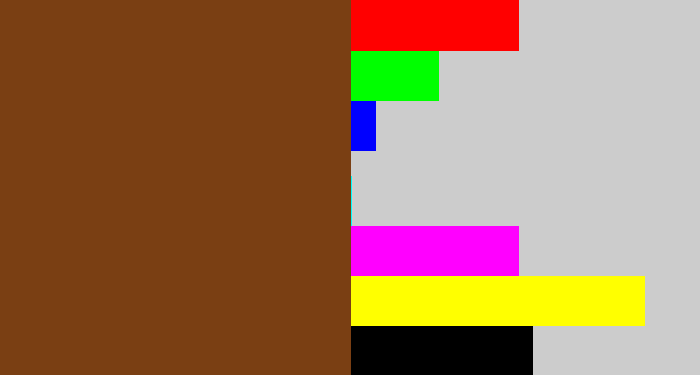 Hex color #7a3f13 - medium brown