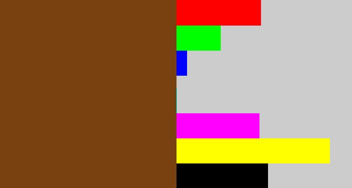 Hex color #7a4110 - medium brown