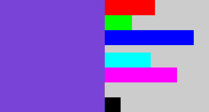 Hex color #7a43d8 - bluish purple