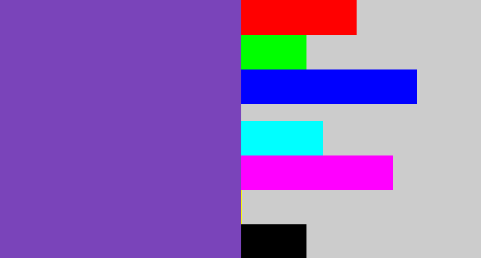 Hex color #7a44ba - bluey purple