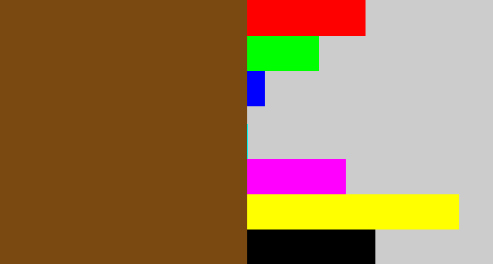 Hex color #7a4911 - medium brown