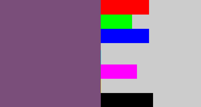 Hex color #7a4e7a - dull purple