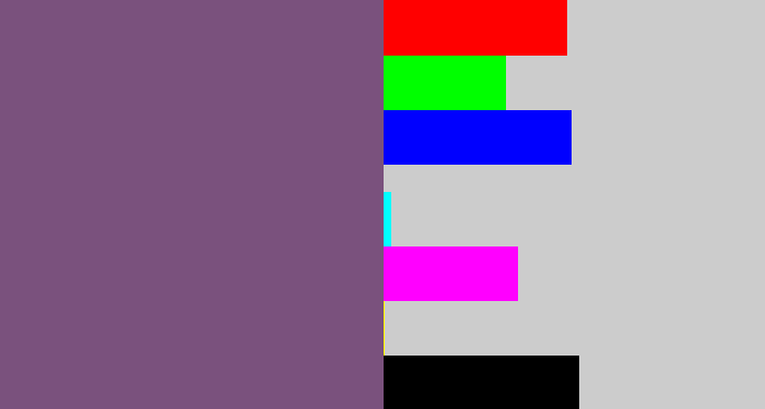 Hex color #7a517d - dull purple