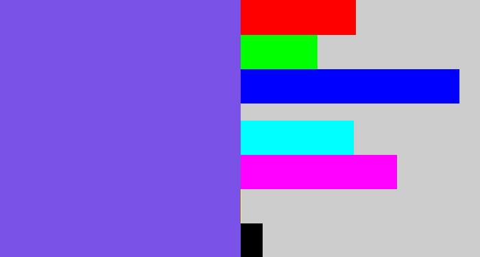 Hex color #7a52e8 - purpley