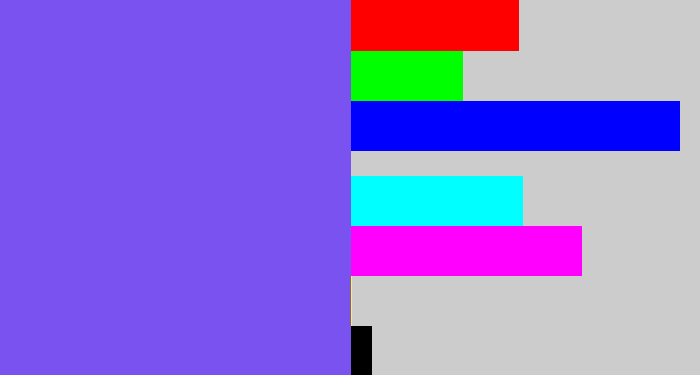Hex color #7a52f0 - purpley