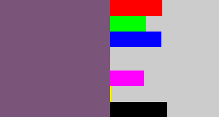 Hex color #7a5479 - dull purple