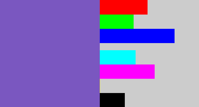Hex color #7a57c0 - light indigo