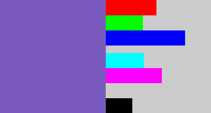 Hex color #7a5abf - light indigo