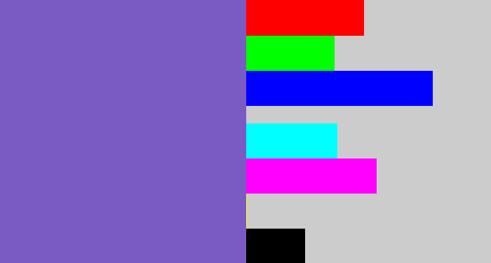 Hex color #7a5bc3 - light indigo