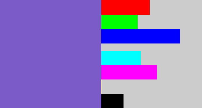 Hex color #7a5bc8 - light indigo