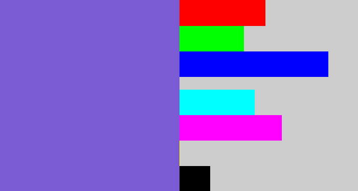 Hex color #7a5bd3 - light indigo