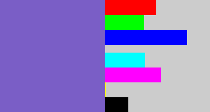 Hex color #7a5ec6 - light indigo
