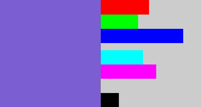 Hex color #7a5ed2 - light indigo