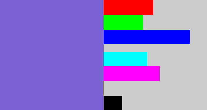 Hex color #7a62d4 - light indigo