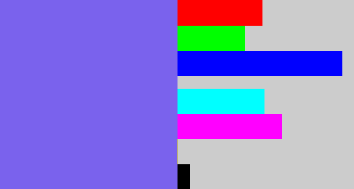 Hex color #7a62ed - purpley