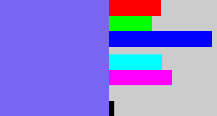 Hex color #7a65f1 - purpley